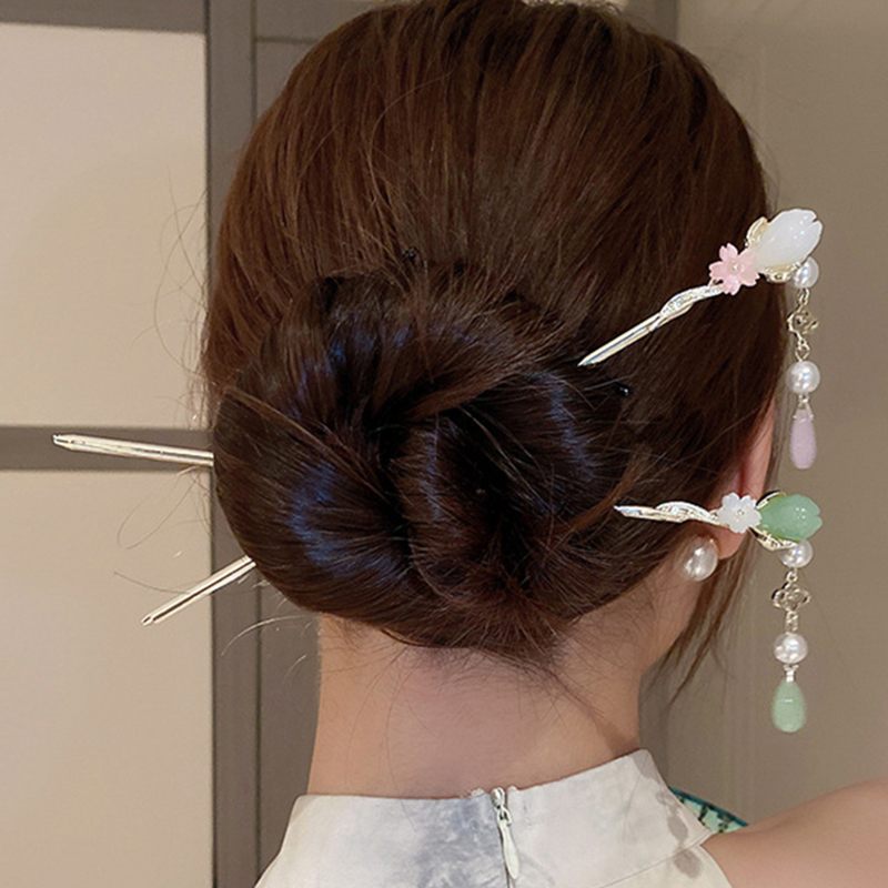 Pearl Hair Pin - Grampo de Cabelo Vintage com Flor