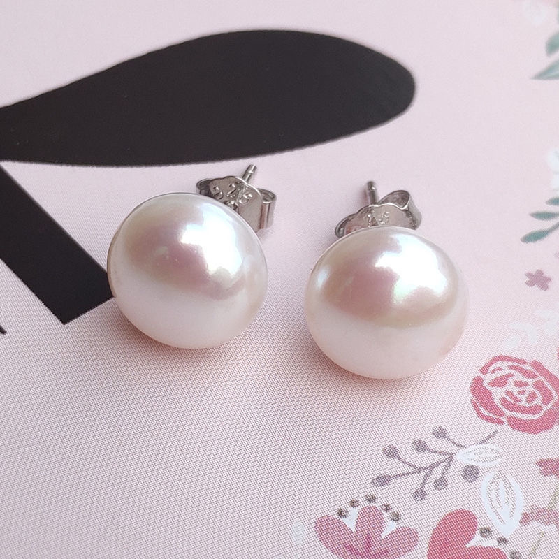 Statement Earrings Oversized - Brincos grandes de pérola 10-13mm, prata