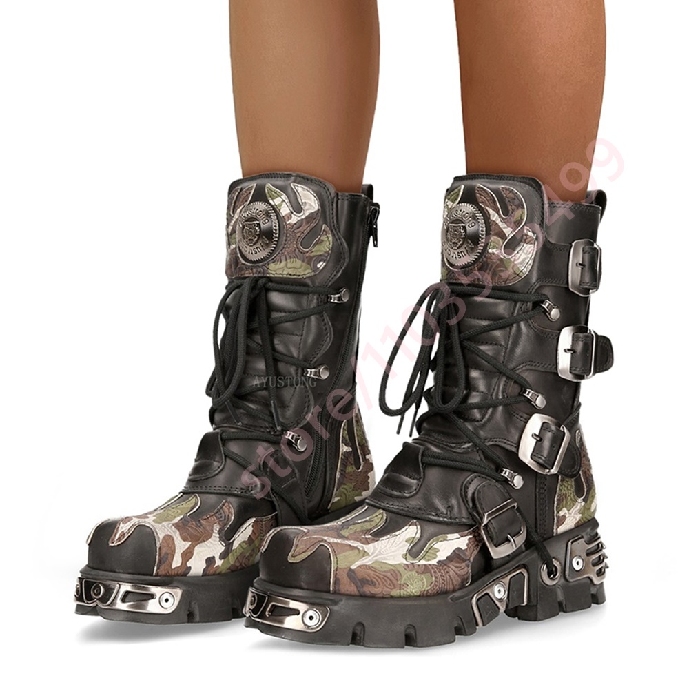 Women'S Accessories Trends 2025 - Punk rock camuflagem fivela de cinto