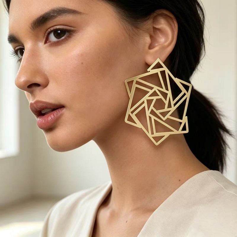 Women'S Accessories Jewelry Sale - Brinco Geométrico Oco em Formato de
