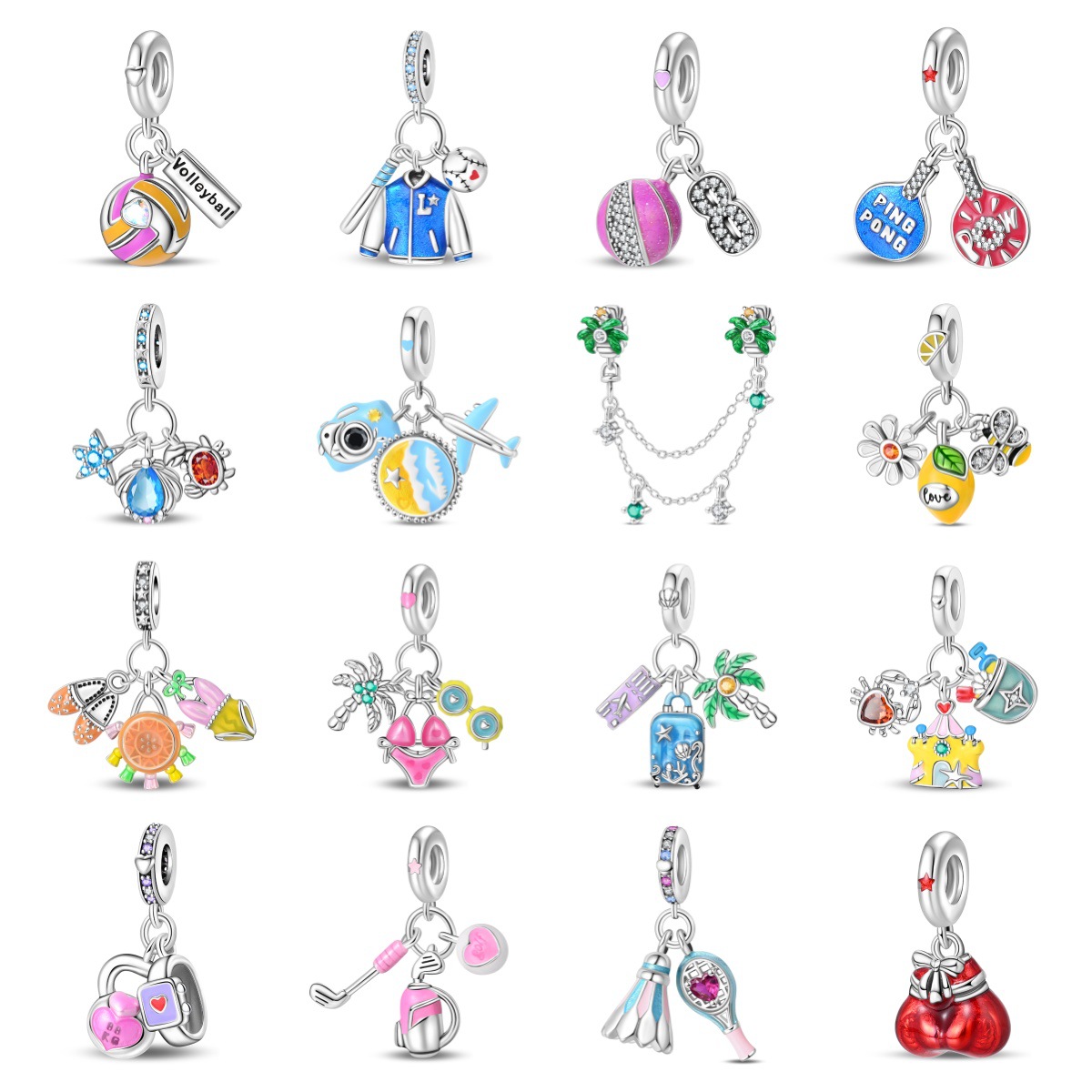 Women'S Volleyball Accessories - Pingentes Originais Banhados a Prata para
