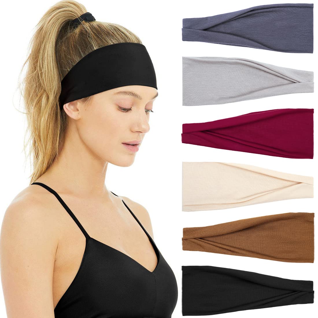 Women'S Running Accessories - Soft Stretchy Headbands para Mulheres, Antiderrapante,