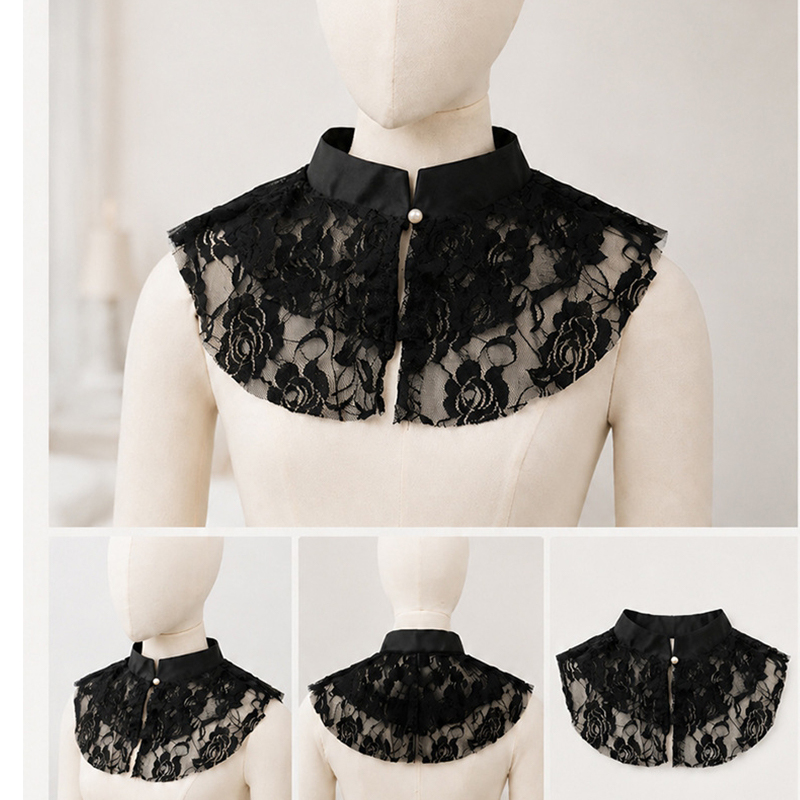 Women'S Accessories - Elegante Gola Falsa de Renda Floral