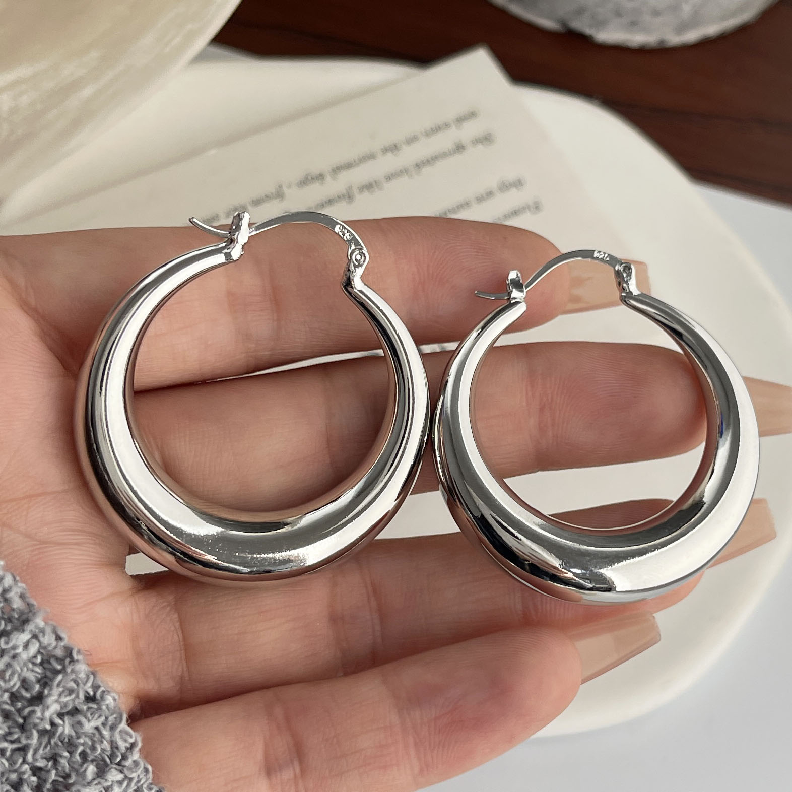 925 prata esterlina vintage br - Statement Earrings Oversized avaliação e preço