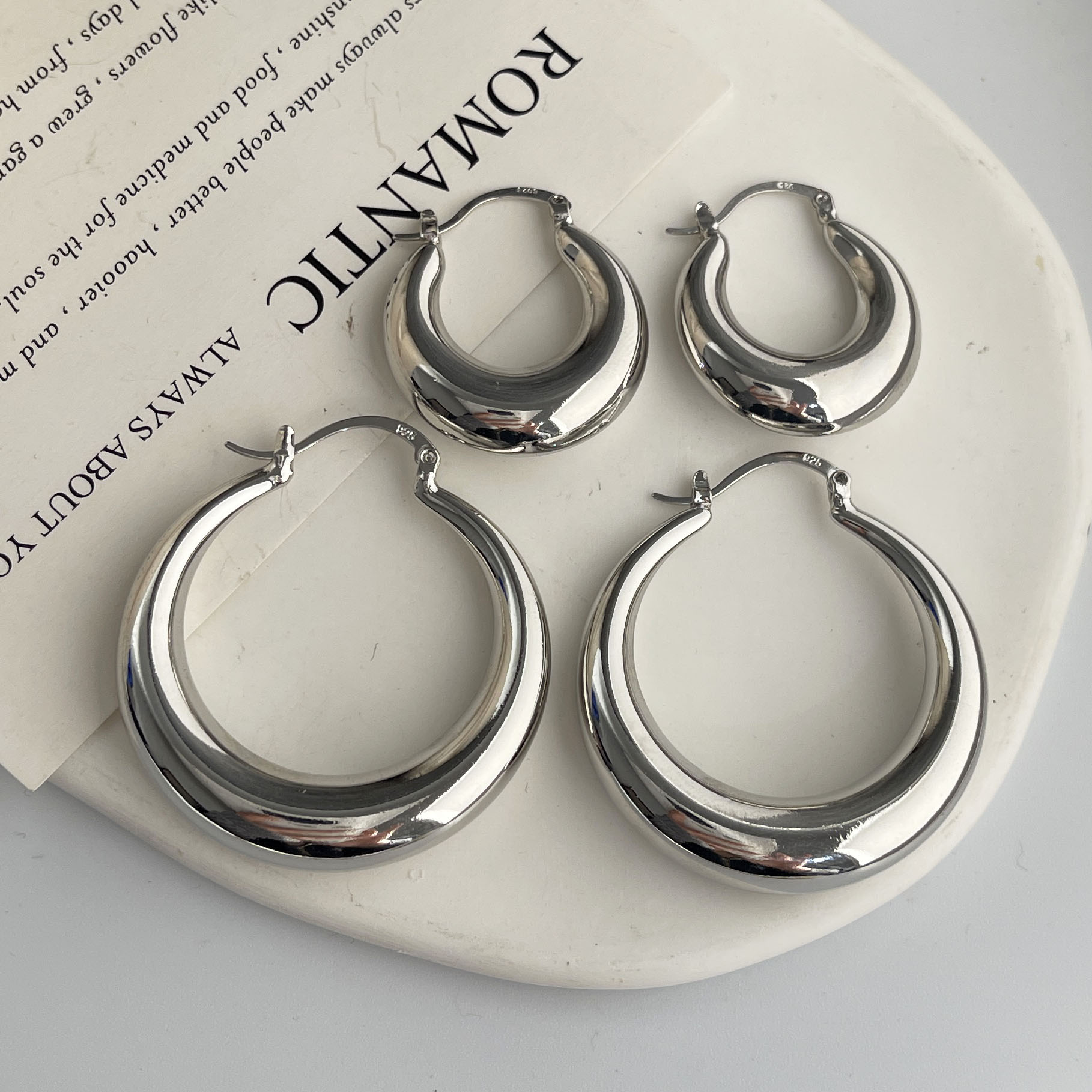 925 prata esterlina vintage br - Statement Earrings Oversized avaliação e preço