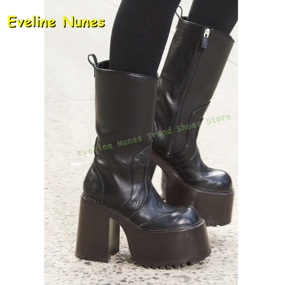 Plataforma bordada joelho bota - Women'S Accessories Trends 2025 avaliação e preço