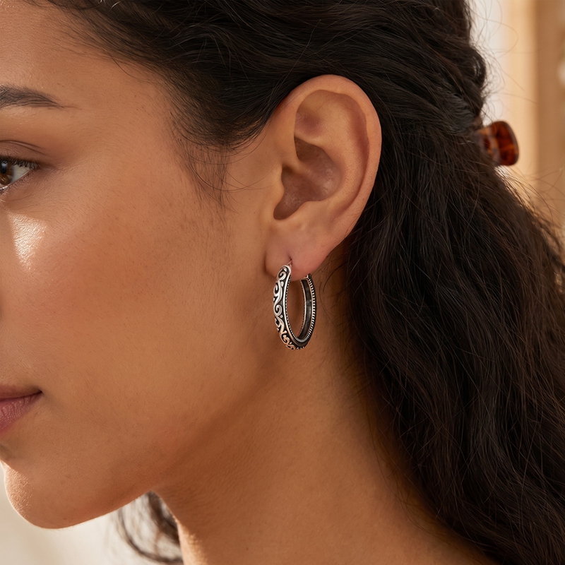 Brincos de prata esterlina 925 - Statement Earrings Oversized avaliação e preço