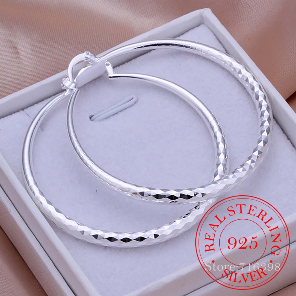 925 brincos redondos de prata  - Statement Earrings Oversized avaliação e preço