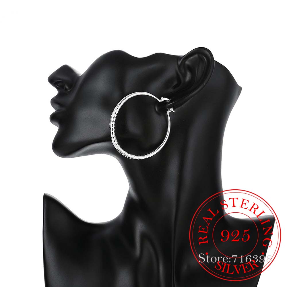 925 brincos redondos de prata  - Statement Earrings Oversized avaliação e preço