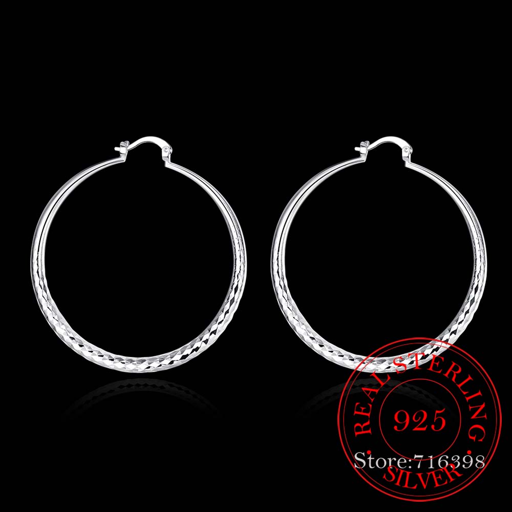 925 brincos redondos de prata  - Statement Earrings Oversized avaliação e preço