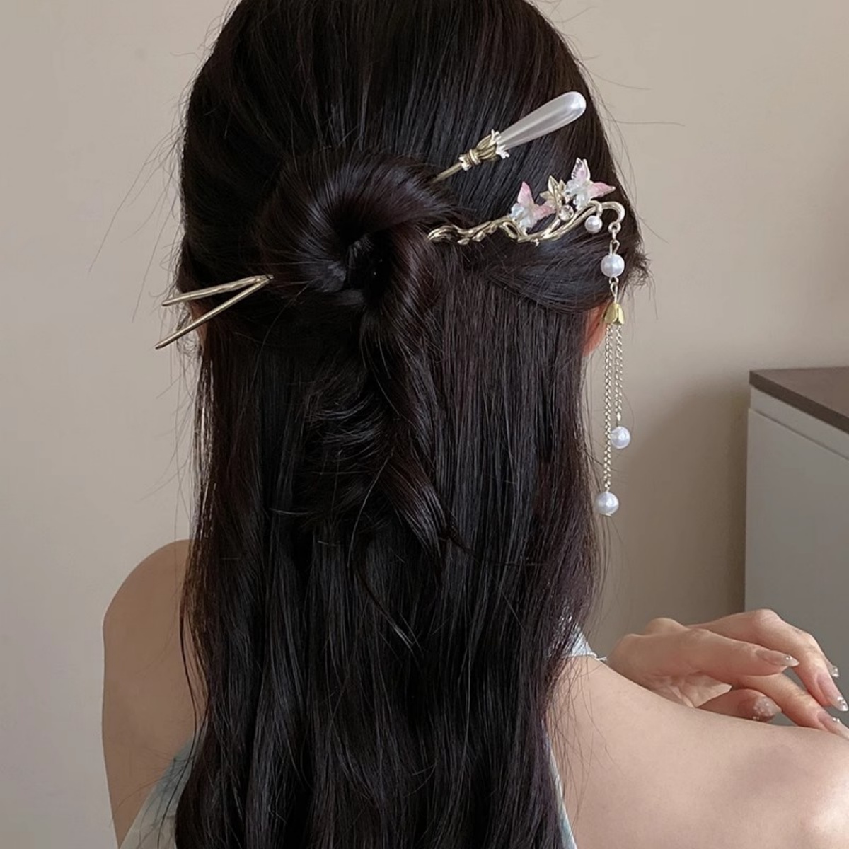 2025 nova flor hairpin para mu - Pearl Hair Pin avaliação e preço
