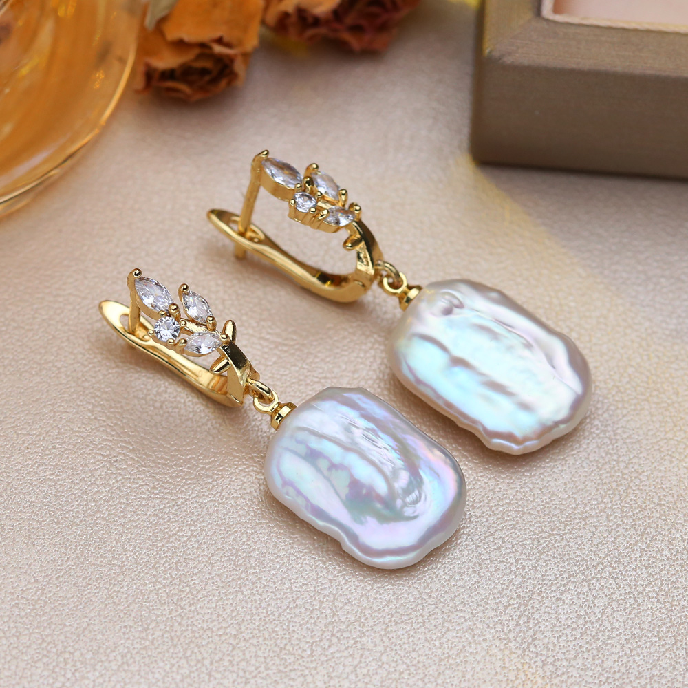 Brinco de Pérola Natural de Ág - Statement Earrings Oversized avaliação e preço